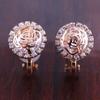 Fashion Cute CZ Flower Clip on Earrings for Women Ear view 3