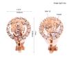 Fashion Cute CZ Flower Clip on Earrings for Women Ear view 4