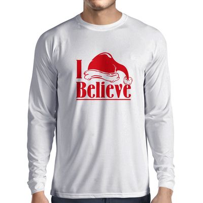 lepni.me Mens T Shirt I Believe in Santa Claus! Christmas Quote, Xmas Shirt (X-Large White Yellow)