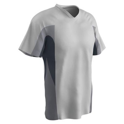 Champro Men's Standard Relief V-Neck Baseball Jersey, White,Graphite,White, Adult Medium