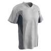 Champro Men's Standard Relief V-Neck Baseball Jersey, White,Graphite,White, Adult Medium