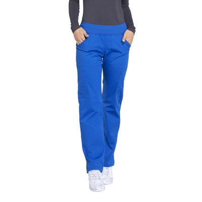 CHEROKEE Workwear Professionals Women Scrubs Pant Mid Rise Straight Leg Pull-on Cargo WW170T, S Tall, Royal