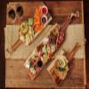 PICNIC TIME NFL Los Angeles Chargers Artisan 24" Acacia Charcuterie Board with Raw Wood Edge, Cheese Board, Serving Platter view 4