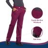 CHEROKEE Workwear Professionals Women Scrubs Pant Mid Rise Straight Leg Pull-on Cargo WW170, XL, Wine view 4