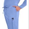 Cherokee Scrubs for Men Tapered Leg Cargo Scrub Pants with Zip Fly, 5 Pockets Elastic Waist 2-Way Stretch & Easy Care - WW190, M, Ciel Blue view 2