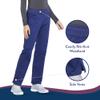 CHEROKEE Workwear Professionals Women Scrubs Pant Mid Rise Straight Leg Pull-on Cargo WW170, L, Navy view 4