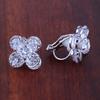 Grace Jun Fashion AAA Cubic Zircon Clip on Earrings No Pierced for Women Luxury Ear Clip Not Allergy (327Platinum) view 2