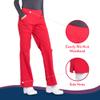 CHEROKEE Workwear Professionals Women Scrubs Pant Mid Rise Straight Leg Pull-on Cargo WW170T, M Tall, Red view 4