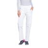 CHEROKEE Workwear Professionals Women Scrubs Pant Mid Rise Straight Leg Pull-on Cargo WW170, S, White view 1
