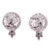 Fashion Cute CZ Flower Clip on Earrings for Women Ear