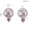 Fashion Cute CZ Flower Clip on Earrings for Women Ear view 4