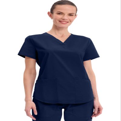 CHEROKEE Workwear Professionals Women Scrubs Top V-Neck Plus Size WW665, 3XL, Navy