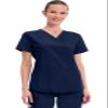 CHEROKEE Workwear Professionals Women Scrubs Top V-Neck Plus Size WW665, 3XL, Navy view 1