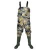 UNISTRENGH Waterproof Thickened Breathable Nylon and PVC Cleated Bootfoot Chest Fishing Waders (Maple Leaves Camo, #8) view 1