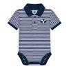 College Baby Brigham Young University BYU Cougars Newborn Infant Baby Striped Polo Bodysuit, Navy/White, for Boys & Girls, 0-3 Months view 1