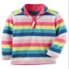 Carter's Girls Half Zip Striped Fleece Pullover Jacket (Multi-Stripes, 3 Months) view 1
