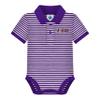 Creative Knitwear College Baby East Carolina University Pirates ECU Newborn Infant Baby Striped Polo Bodysuit, Purple/White, for Boys & Girls, 6-9 Months view 1