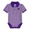 Creative Knitwear College Baby Striped Polo Bodysuit - Kansas State Logo, Purple/White, for Boys & Girls, 12 Months view 1