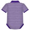 Creative Knitwear College Baby Striped Polo Bodysuit - East Carolina ECU Script Logo, Purple/White, for Boys & Girls, 12 Months view 2