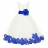 ekidsbridal Floral Rose Petals Ivory Flower Girl Dress Communion Dress Graduation Dresses Formal Dresses 302s M view 1
