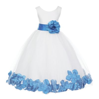 ekidsbridal Floral Rose Petals Ivory Flower Girl Dress Communion Dress Graduation Dresses Formal Dresses 302s M
