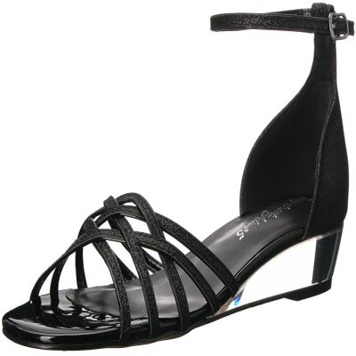 Easy Street Women's TARRAH Sandal, black glitter, 7.5 W US