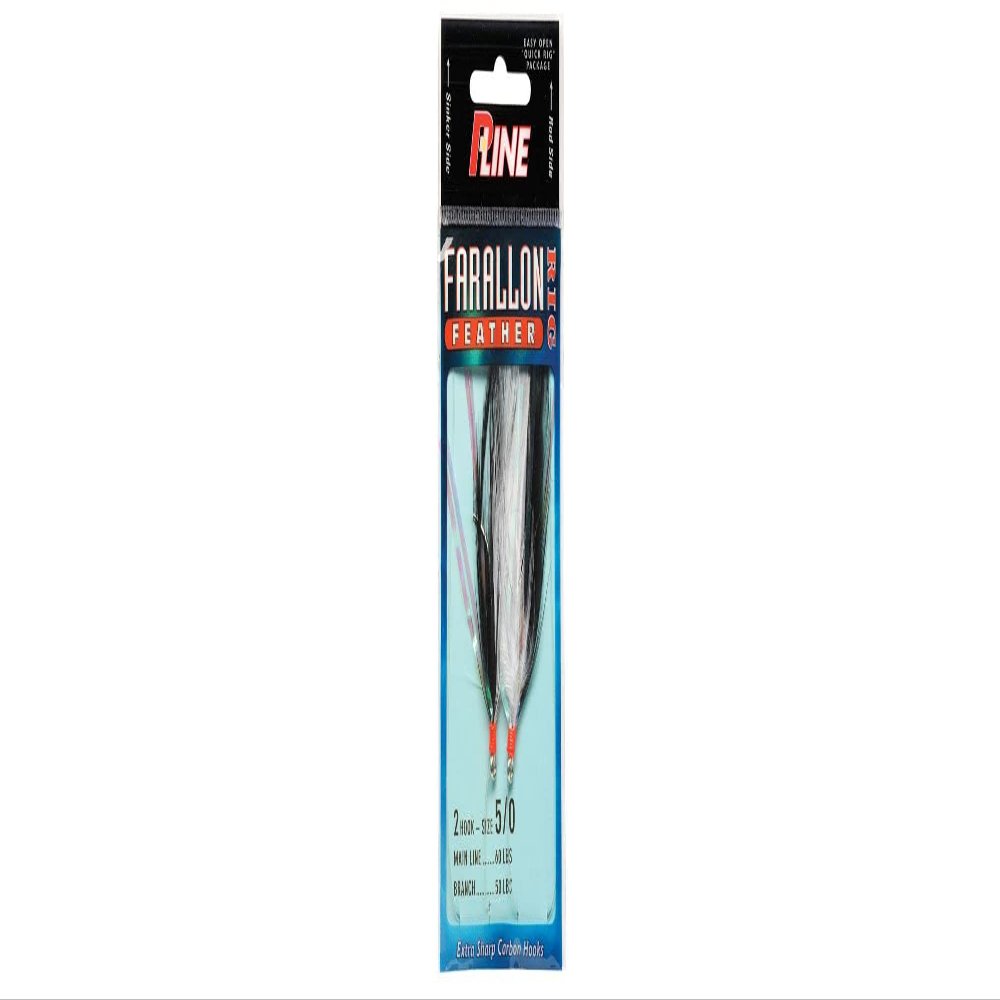 P-Line FF5/0W/BLK Farallon Feather 2 HK 5/0 White/Black