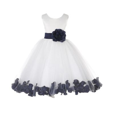 ekidsbridal Floral Rose Petals Ivory Flower Girl Dress Communion Dress Graduation Dresses Formal Dresses 302s 2