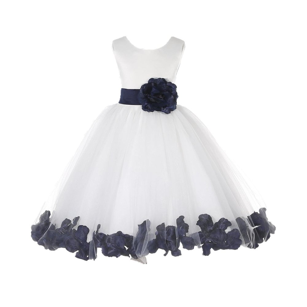ekidsbridal Floral Rose Petals Ivory Flower Girl Dress Communion Dress Graduation Dresses Formal Dresses 302s 2