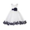 ekidsbridal Floral Rose Petals Ivory Flower Girl Dress Communion Dress Graduation Dresses Formal Dresses 302s 2 view 1