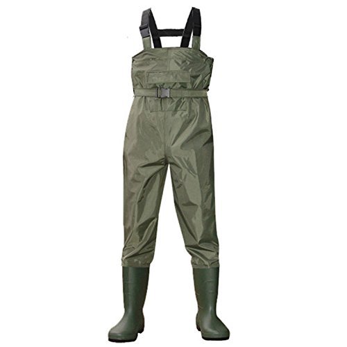 UNISTRENGH Fishing Wader Boots Professional Waterproof Comfy Breathable Bootfoots Wader (Army Green, #7)