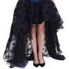 Charmian Women's Steampunk Gothic Irregular Multi-Layer Floral Print Organza High Low Bubble Skirt Black XXXXXX-Large