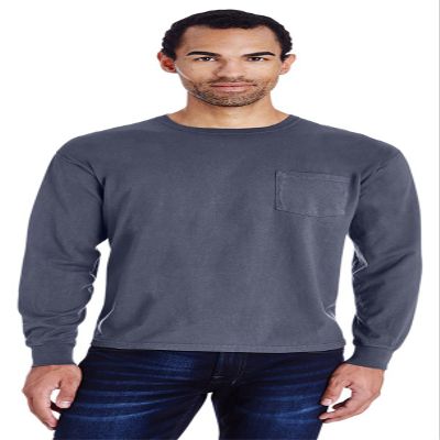 5.5 oz Ringspun Cotton Garment-Dyed Long-Sleeve Shirt Pocket 2XL ANCHOR SLATE