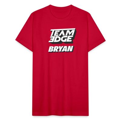 Spreadshirt Team Edge Logo Bryan Men's Jersey T-Shirt, 3XL, red