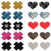 CLOHO Heart Shape Nipple Covers Satin Adhesive Breast Pasties Petals, Y-10pairs Mixed1, One Size view 1