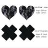 CLOHO Heart Shape Nipple Covers Satin Adhesive Breast Pasties Petals, Y-10pairs Mixed1, One Size view 2