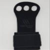 Weight lifting 3 Hole Gymnastics grips are great for WODs, pullups, weight lifting, chin ups, cross training, exercise, kettlebells, power lifting (Grey, Medium) view 2
