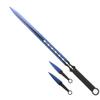Tactical Master 3 Piece Fixed Blade Decorative Machete and Knife Set with Sheath  Outdoor Camping Utility and Display Collection for Enthusiasts and Gift - Blue-23 view 4