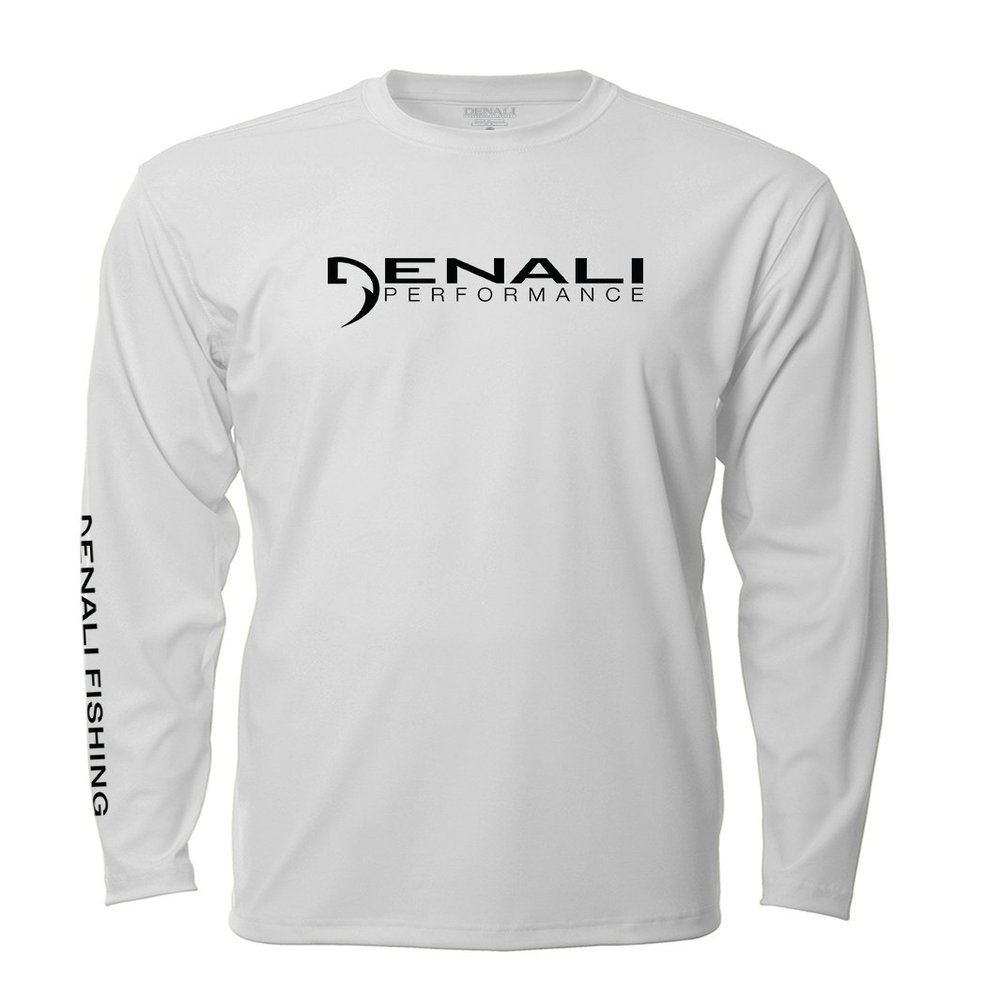 Denali Performance Fishing Mens Teaser UPF 50+ ProtectUV Mega Solar White