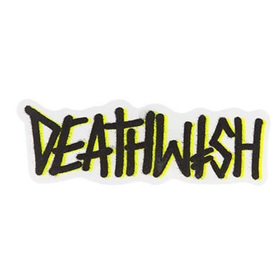 Deathwish Skateboard Sticker Graffiti Logo Black/Yellow 6.5"x2.5"