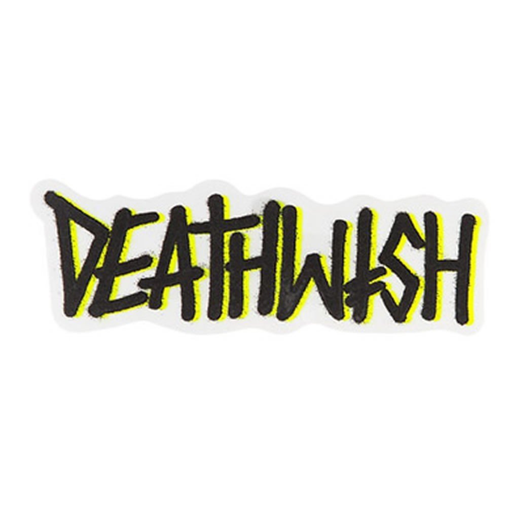 Deathwish Skateboard Sticker Graffiti Logo Black/Yellow 6.5"x2.5"