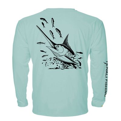 Denali Performance Fishing Mens Teaser UPF 50+ ProtectUV Mega Solar - Marlin (Sea Frost, Small)