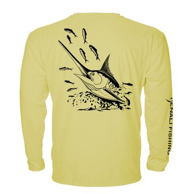 Denali Performance Fishing Mens Teaser UPF 50+ ProtectUV Mega Solar - Marlin (Fighting Lady Yellow, XXX-Large)