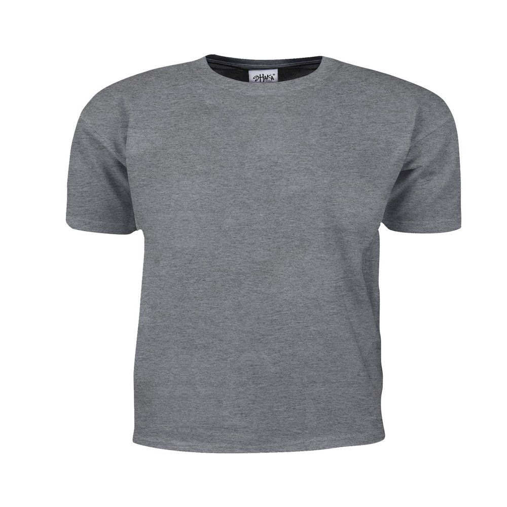 Shaka Wear Men's T Shirt  Max Heavyweight Cotton Short Sleeve Crew Neck Plain Tee Top Tshirts Regular Big Tall Size MHS05 H.Grey 1X-T