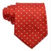 Best Collection New Classic Polka Dot Jacquard Woven Silk Men's Tie Necktie (Red) view 1