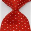 Best Collection New Classic Polka Dot Jacquard Woven Silk Men's Tie Necktie (Red) view 2