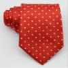 Best Collection New Classic Polka Dot Jacquard Woven Silk Men's Tie Necktie (Red) view 4