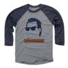 500 LEVEL Jim McMahon Silhouette B 3/4 Sleeve T-Shirt (Navy/Heather Gray, Medium) view 1