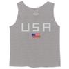 0065. USA American Flag United States of America Patriotic Military Style Men's Tank Top (Light Gray Small)