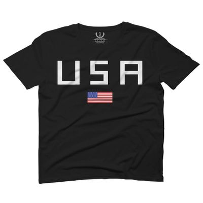 0065. USA American Flag United States of America Patriotic Military Style for Men T Shirt (Black 2X-Large)